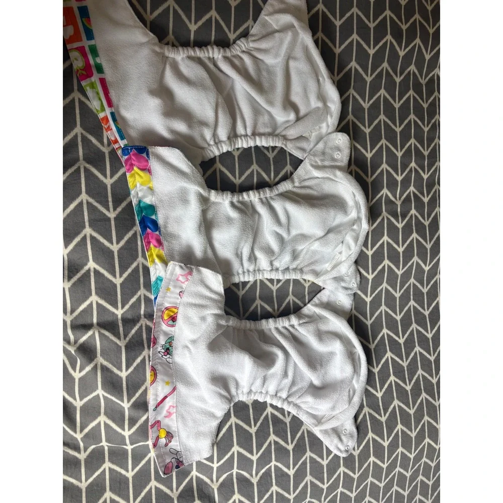 Sunbaby Pocket Cloth Diaper Set 3 Covers 3 Inserts Hearts Rainbow Sun Moon